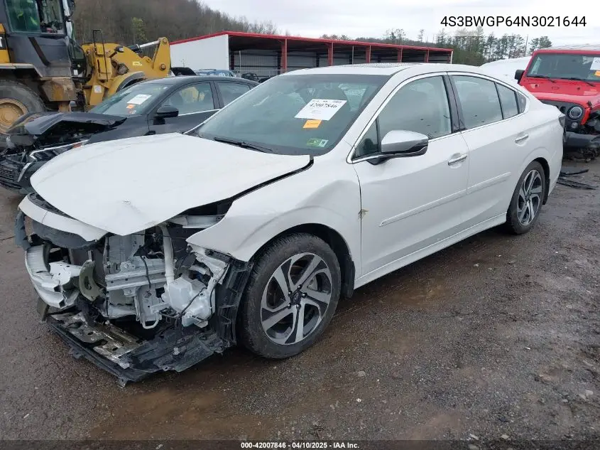 2022 Subaru Legacy Touring Xt VIN: 4S3BWGP64N3021644 Lot: 42007846