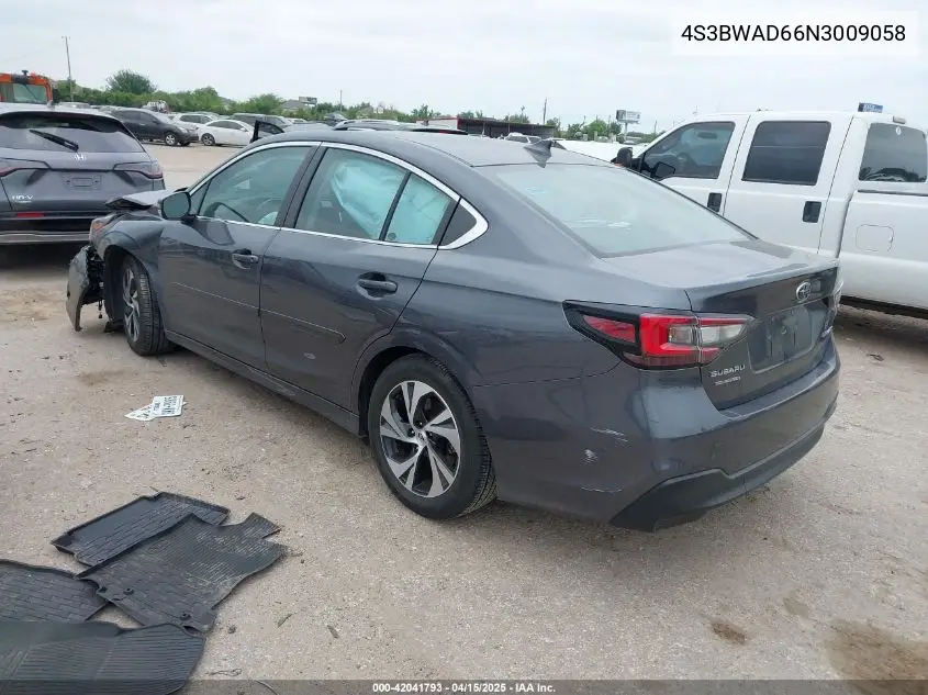 2022 Subaru Legacy Premium VIN: 4S3BWAD66N3009058 Lot: 42041793
