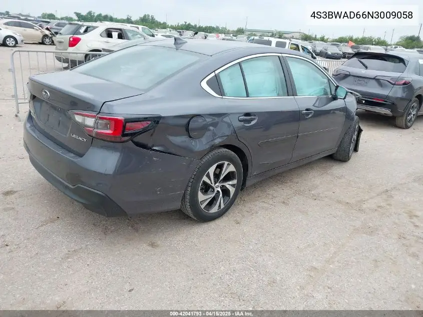 2022 Subaru Legacy Premium VIN: 4S3BWAD66N3009058 Lot: 42041793