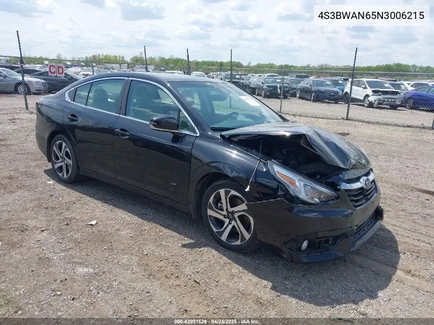 2022 Subaru Legacy Limited VIN: 4S3BWAN65N3006215 Lot: 42091526