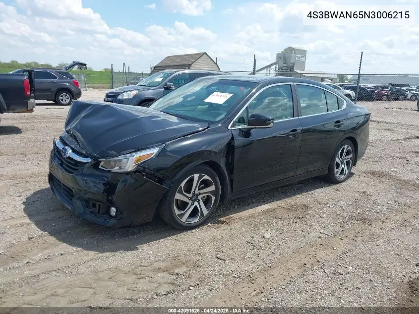 2022 Subaru Legacy Limited VIN: 4S3BWAN65N3006215 Lot: 42091526
