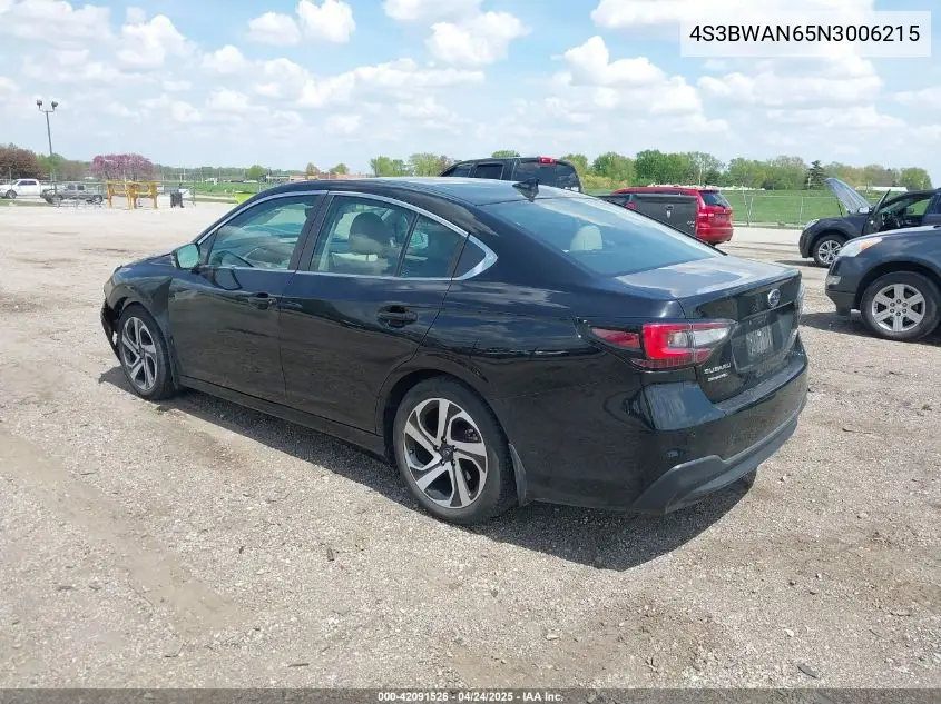 2022 Subaru Legacy Limited VIN: 4S3BWAN65N3006215 Lot: 42091526
