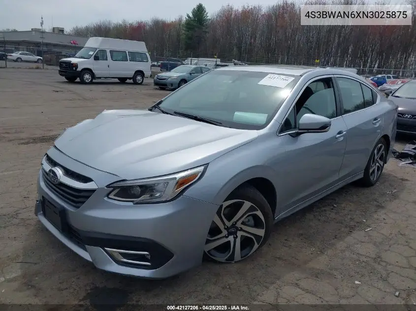 2022 Subaru Legacy Limited VIN: 4S3BWAN6XN3025875 Lot: 42127206
