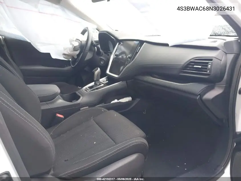 2022 Subaru Legacy Premium VIN: 4S3BWAC68N3026431 Lot: 42192317