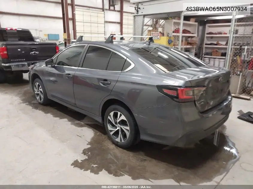2022 Subaru Legacy Premium VIN: 4S3BWAC65N3007934 Lot: 42196811