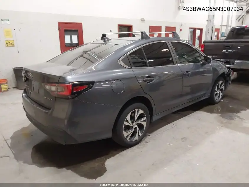 2022 Subaru Legacy Premium VIN: 4S3BWAC65N3007934 Lot: 42196811