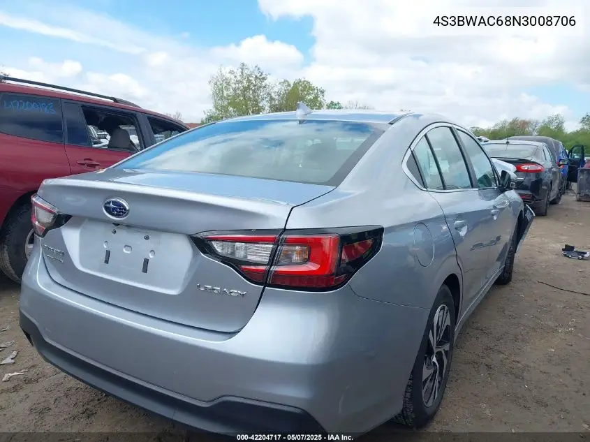 2022 Subaru Legacy Premium VIN: 4S3BWAC68N3008706 Lot: 42204717