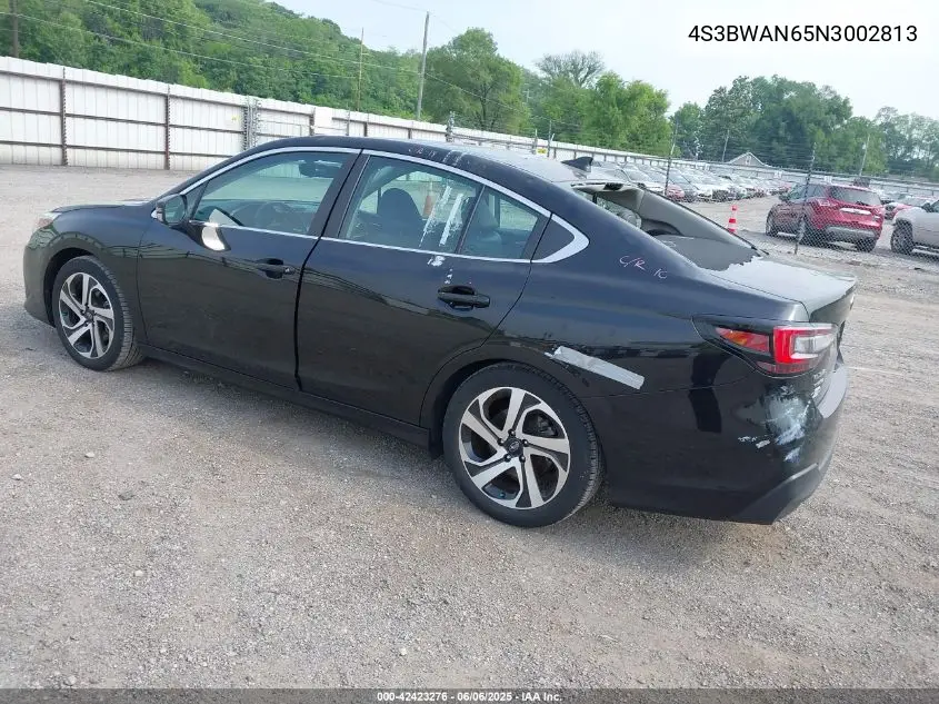 2022 Subaru Legacy Limited VIN: 4S3BWAN65N3002813 Lot: 42423276