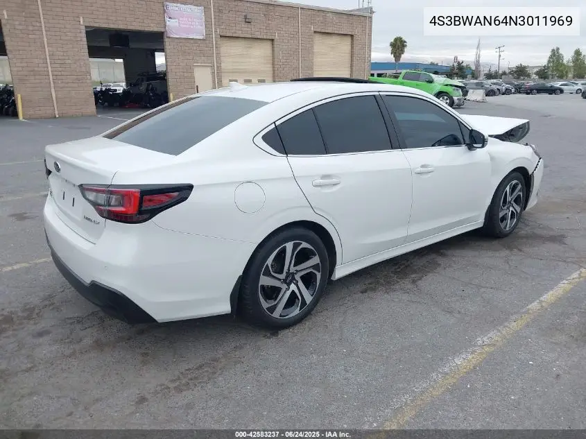 2022 Subaru Legacy Limited VIN: 4S3BWAN64N3011969 Lot: 42583237