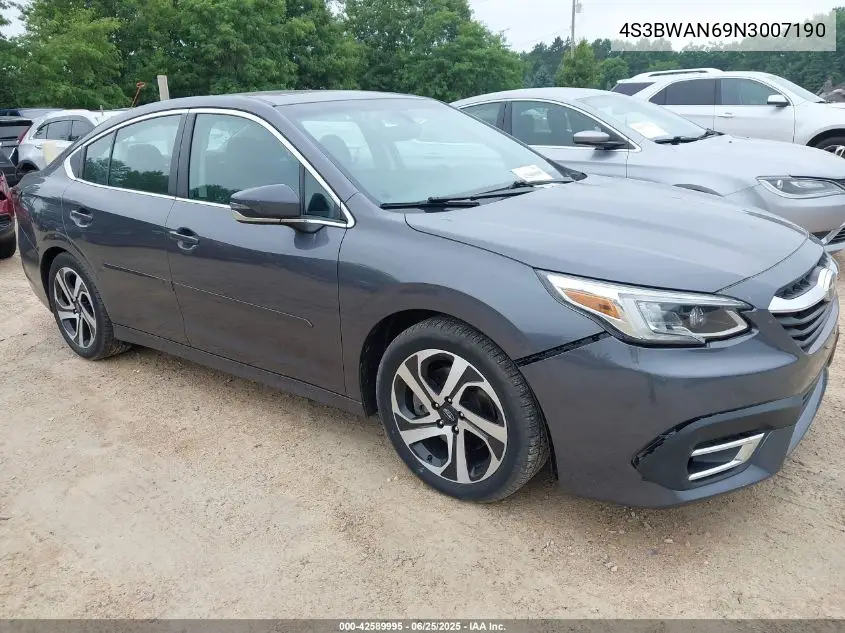 2022 Subaru Legacy Limited VIN: 4S3BWAN69N3007190 Lot: 42589995