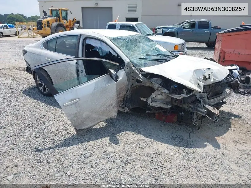 2022 Subaru Legacy VIN: 4S3BWAB63N3008257 Lot: 42594516