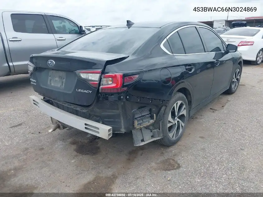 2022 Subaru Legacy Premium VIN: 4S3BWAC66N3024869 Lot: 42756850