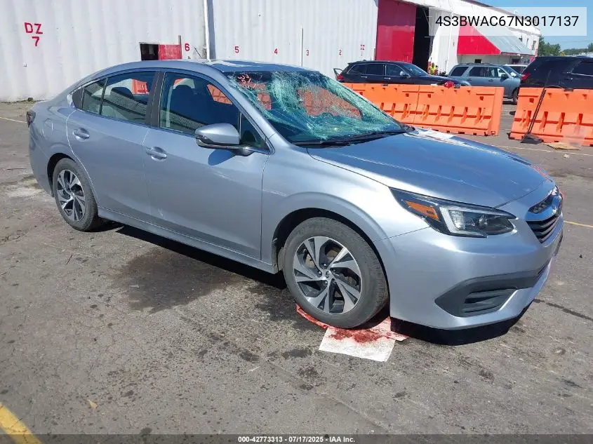 2022 Subaru Legacy Premium VIN: 4S3BWAC67N3017137 Lot: 42773313