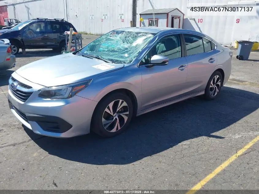 2022 Subaru Legacy Premium VIN: 4S3BWAC67N3017137 Lot: 42773313