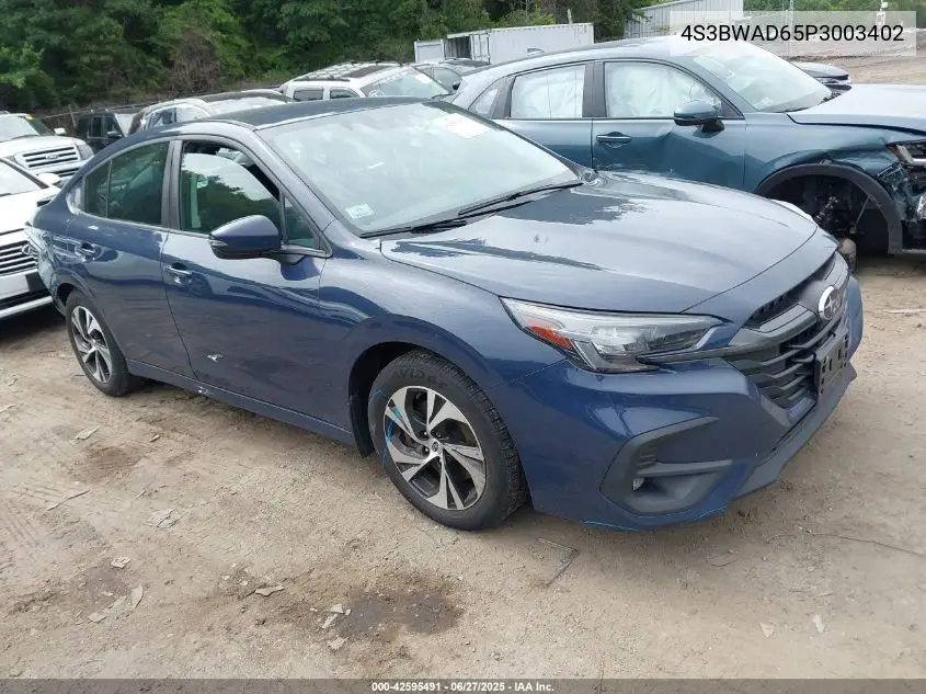 2023 Subaru Legacy Premium VIN: 4S3BWAD65P3003402 Lot: 42595491