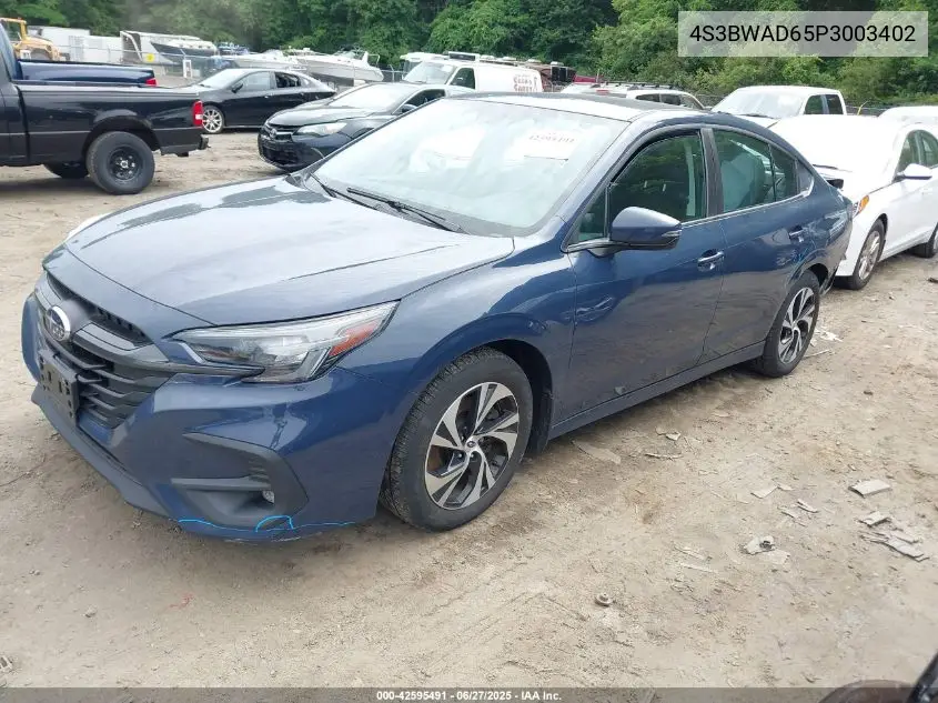 2023 Subaru Legacy Premium VIN: 4S3BWAD65P3003402 Lot: 42595491