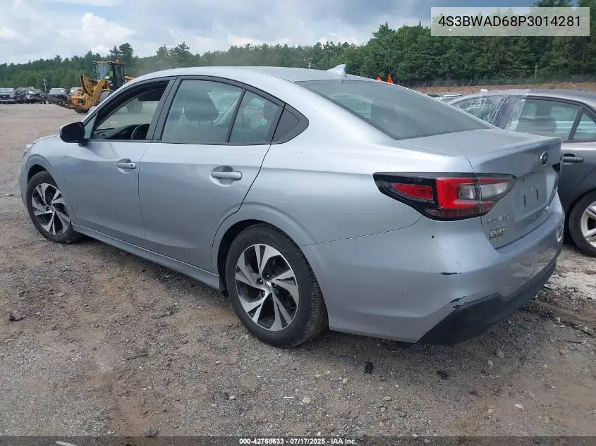 2023 Subaru Legacy Premium VIN: 4S3BWAD68P3014281 Lot: 42768633