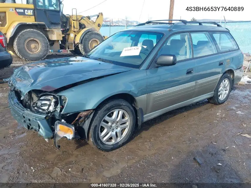 2000 Subaru Outback VIN: 4S3BH6653Y7640889 Lot: 41607328
