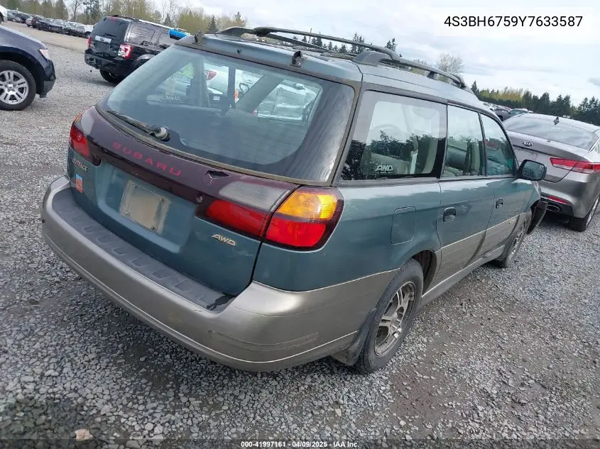 2000 Subaru Outback VIN: 4S3BH6759Y7633587 Lot: 41997161