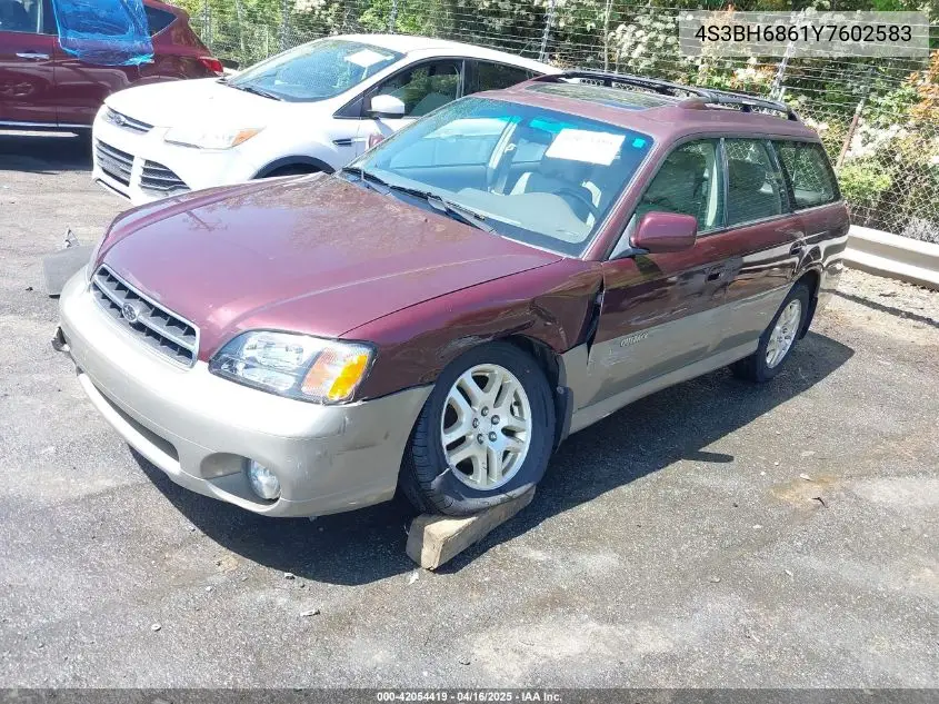 2000 Subaru Outback Limited VIN: 4S3BH6861Y7602583 Lot: 42054419