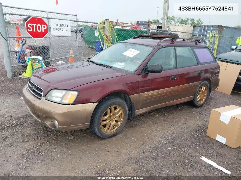 2000 Subaru Outback VIN: 4S3BH6655Y7624841 Lot: 42111214