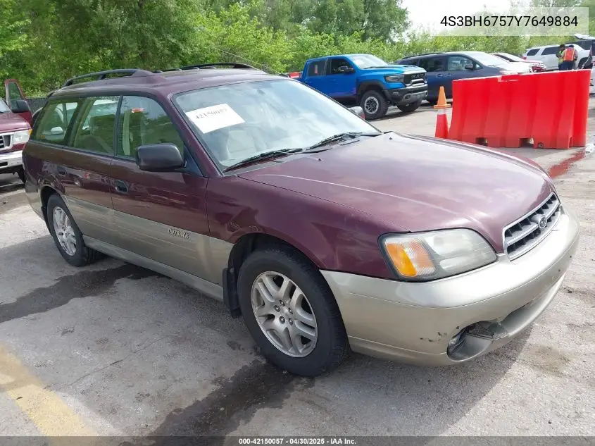 2000 Subaru Outback VIN: 4S3BH6757Y7649884 Lot: 42150057