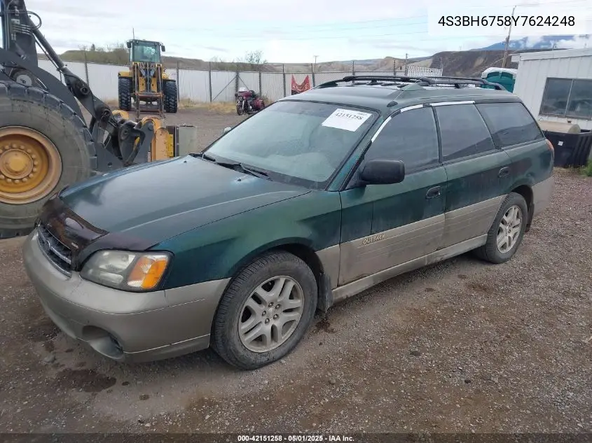 2000 Subaru Outback VIN: 4S3BH6758Y7624248 Lot: 42151258