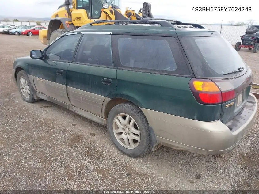 2000 Subaru Outback VIN: 4S3BH6758Y7624248 Lot: 42151258