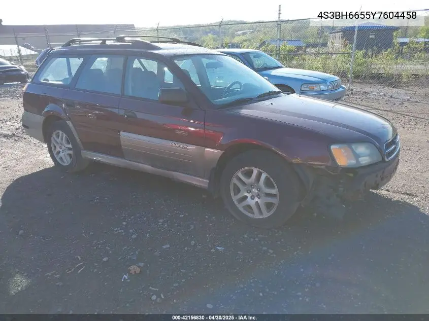 2000 Subaru Outback VIN: 4S3BH6655Y7604458 Lot: 42156830