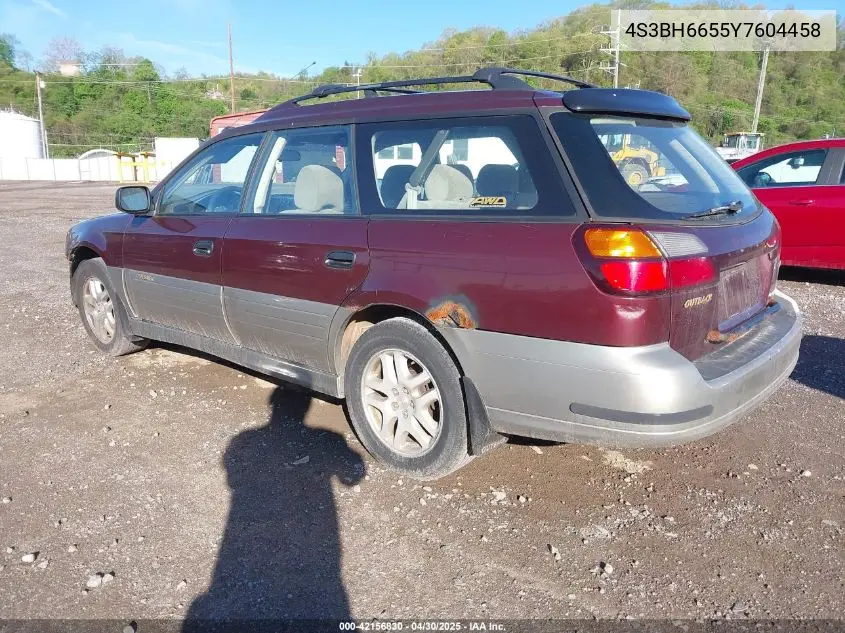 2000 Subaru Outback VIN: 4S3BH6655Y7604458 Lot: 42156830