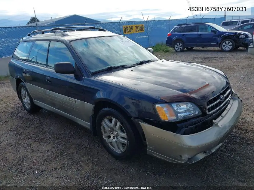 2000 Subaru Outback VIN: 4S3BH6758Y7607031 Lot: 42271212