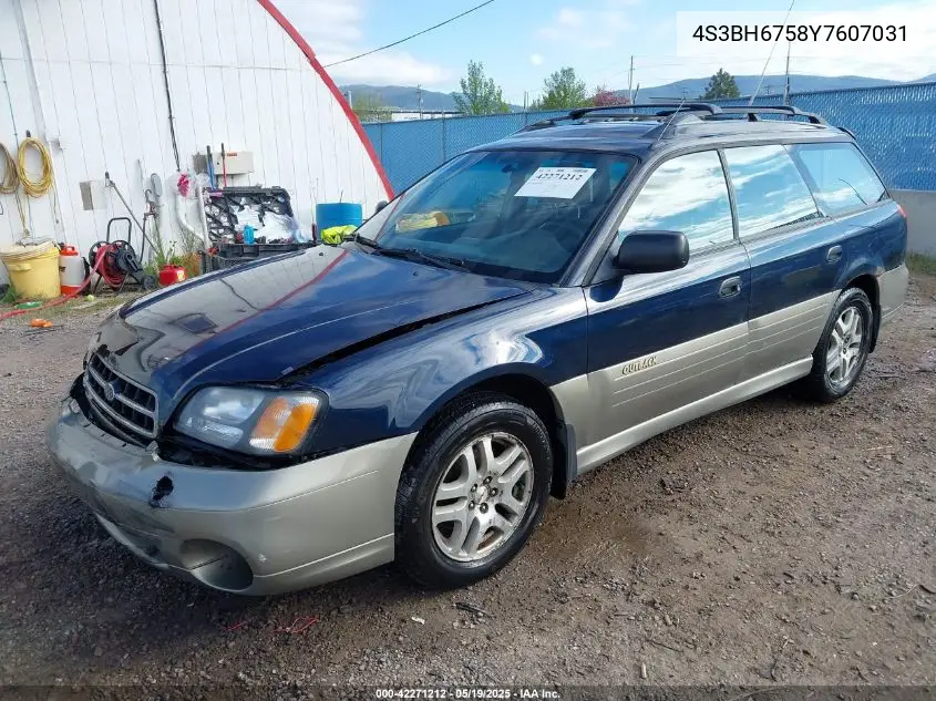 2000 Subaru Outback VIN: 4S3BH6758Y7607031 Lot: 42271212