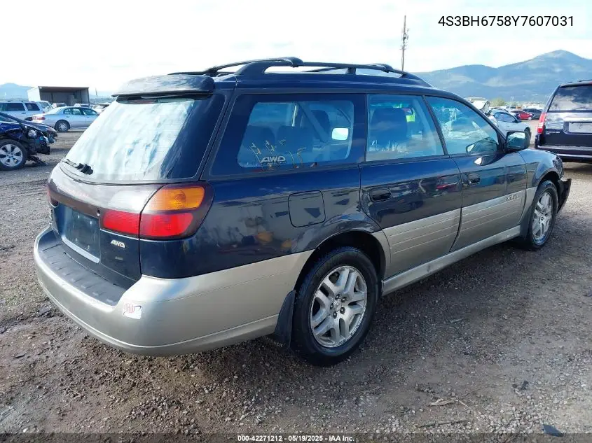 2000 Subaru Outback VIN: 4S3BH6758Y7607031 Lot: 42271212