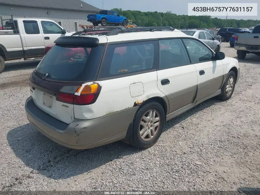 2000 Subaru Outback VIN: 4S3BH6757Y7631157 Lot: 42413722