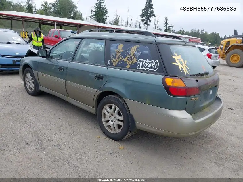 2000 Subaru Outback VIN: 4S3BH6657Y7636635 Lot: 42471631
