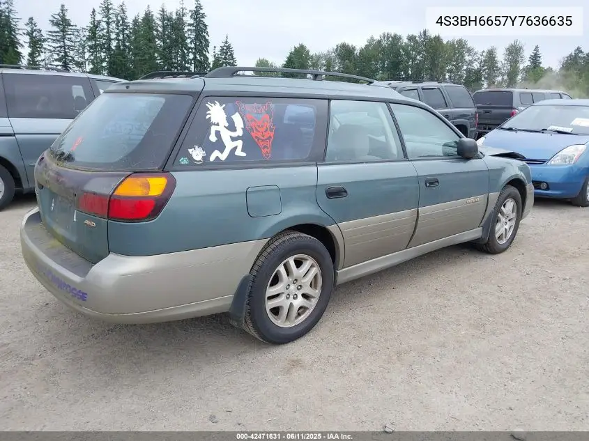 2000 Subaru Outback VIN: 4S3BH6657Y7636635 Lot: 42471631