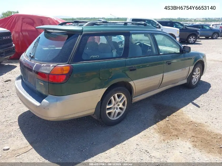 2000 Subaru Outback VIN: 4S3BH6754Y6653140 Lot: 42527861