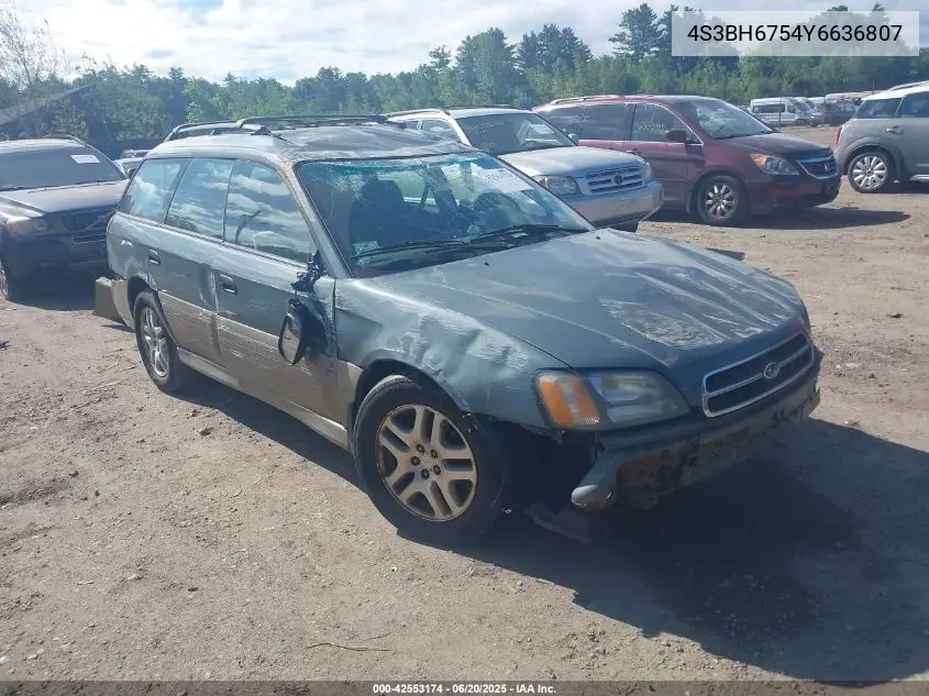 2000 Subaru Outback VIN: 4S3BH6754Y6636807 Lot: 42553174
