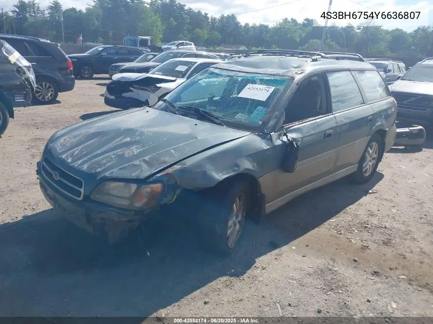 2000 Subaru Outback VIN: 4S3BH6754Y6636807 Lot: 42553174