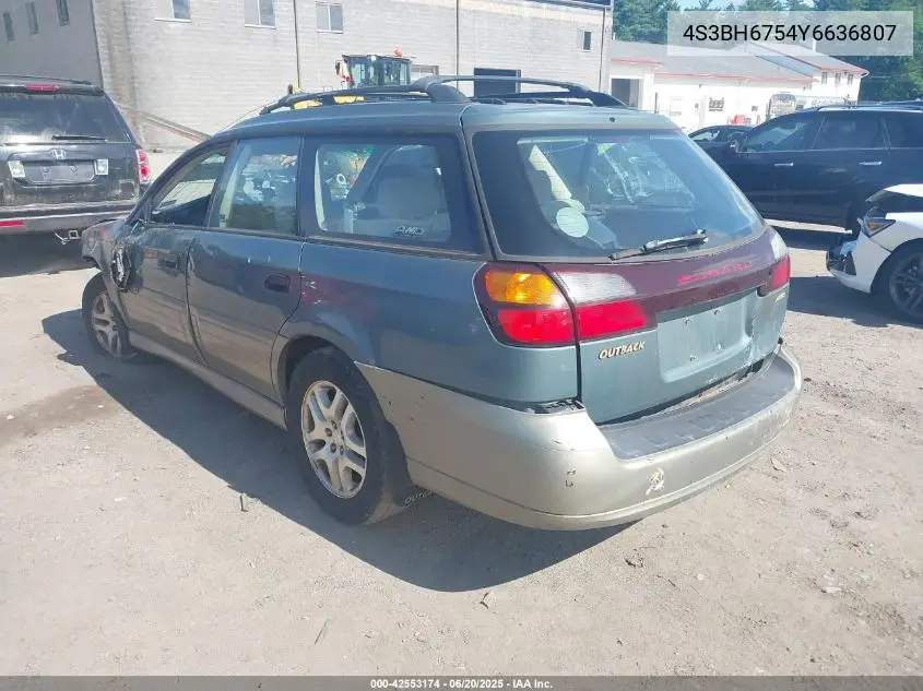 2000 Subaru Outback VIN: 4S3BH6754Y6636807 Lot: 42553174