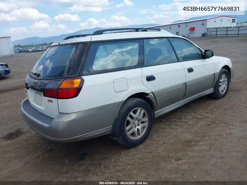 2000 Subaru Outback VIN: 4S3BH6657Y7669831 Lot: 42565330