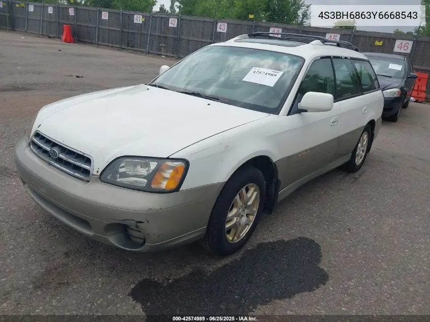 2000 Subaru Outback Limited VIN: 4S3BH6863Y6668543 Lot: 42574989