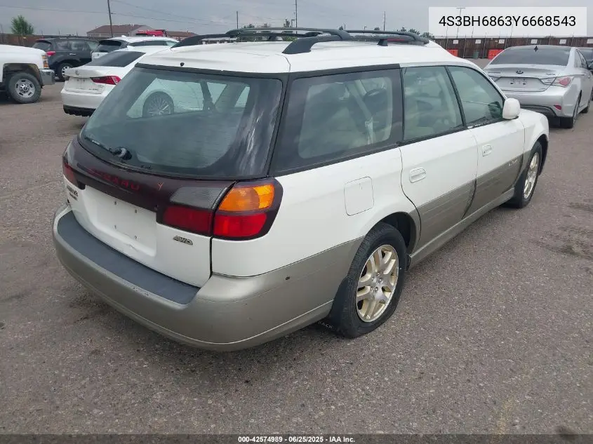 2000 Subaru Outback Limited VIN: 4S3BH6863Y6668543 Lot: 42574989