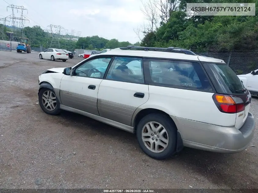 2000 Subaru Outback VIN: 4S3BH6757Y7612124 Lot: 42577267
