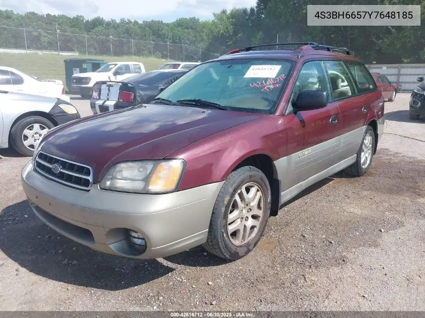 2000 Subaru Outback VIN: 4S3BH6657Y7648185 Lot: 42616712