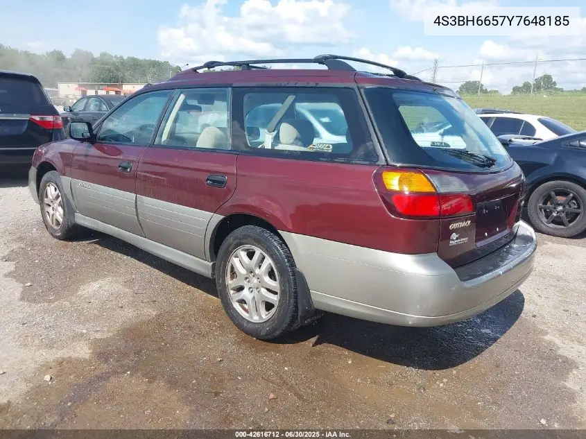 2000 Subaru Outback VIN: 4S3BH6657Y7648185 Lot: 42616712
