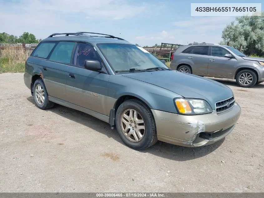 2001 Subaru Outback VIN: 4S3BH665517665105 Lot: 39806465