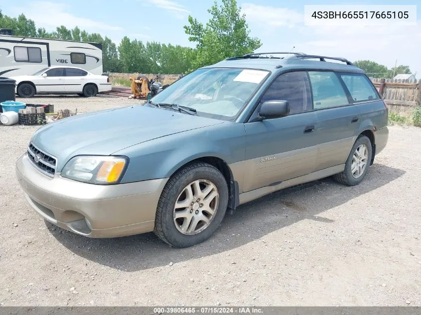 2001 Subaru Outback VIN: 4S3BH665517665105 Lot: 39806465