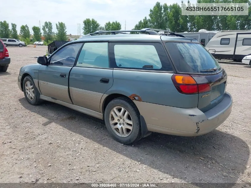 2001 Subaru Outback VIN: 4S3BH665517665105 Lot: 39806465