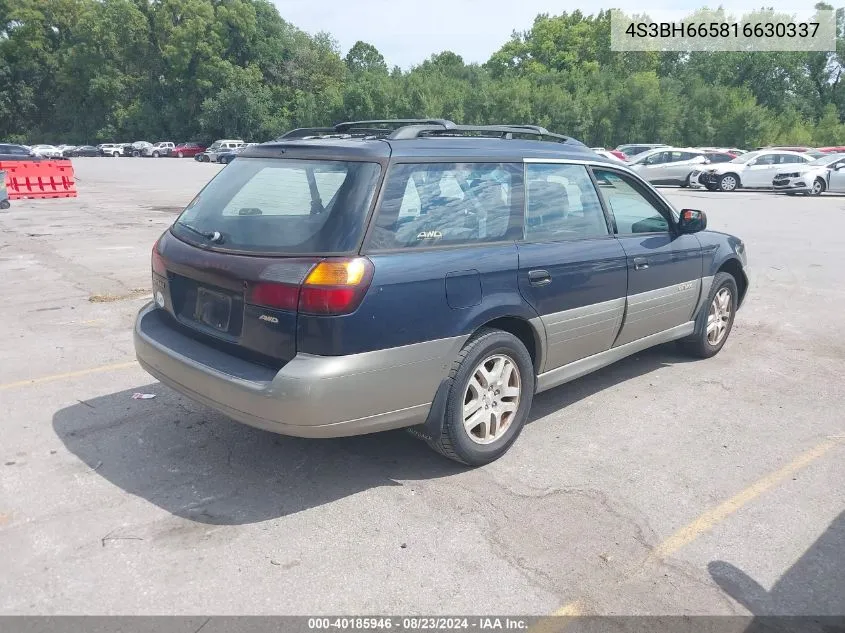2001 Subaru Outback VIN: 4S3BH665816630337 Lot: 40185946